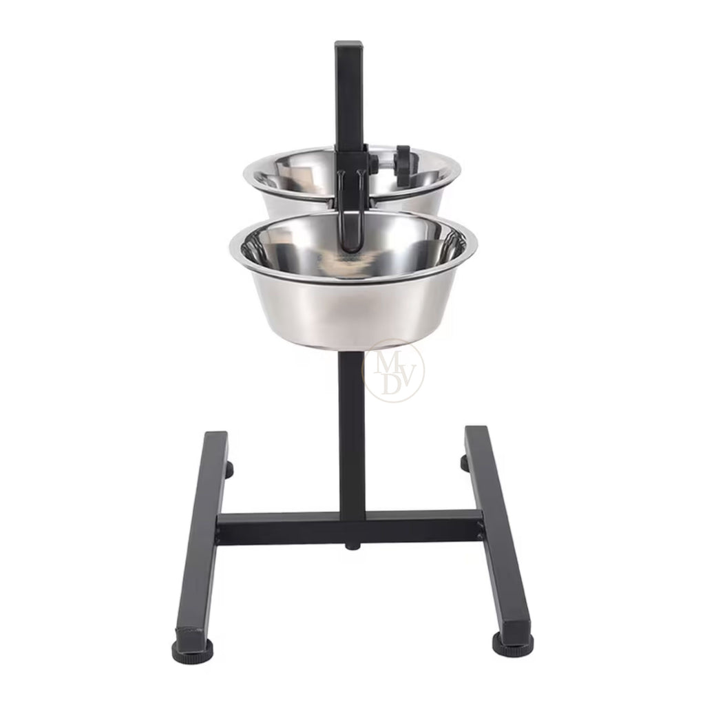 MODOVO Adjustable Elevated Pet Feeder – Raised Dog & Cat Bowl Stand with 2 Stainless Steel Bowls
