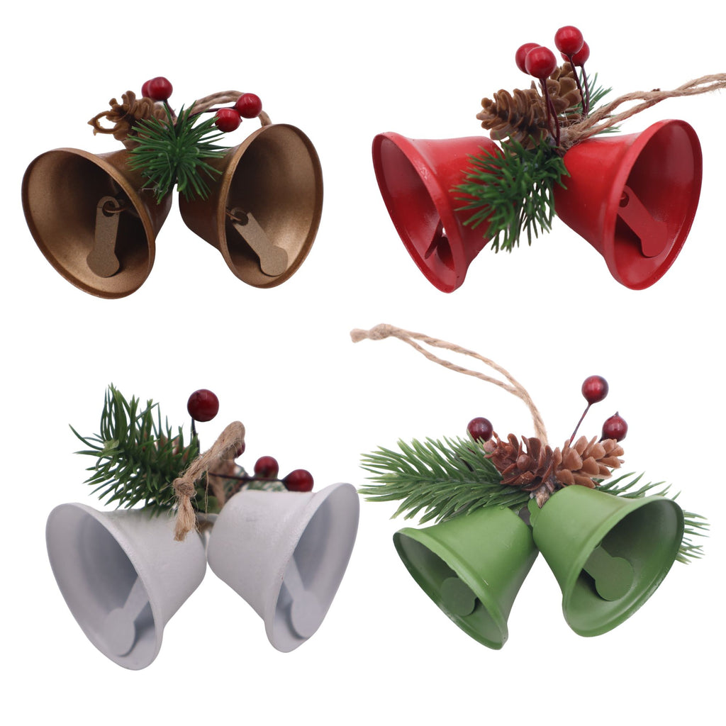 MODOVO Set of 12 Christmas Bell Ornament – Iron PVC-Coated Festive Hanging Décor