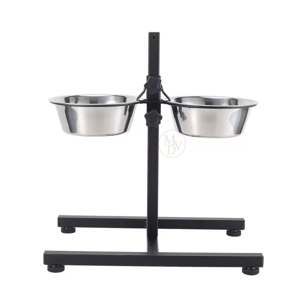 MODOVO Adjustable Elevated Pet Feeder – Raised Dog & Cat Bowl Stand with 2 Stainless Steel Bowls