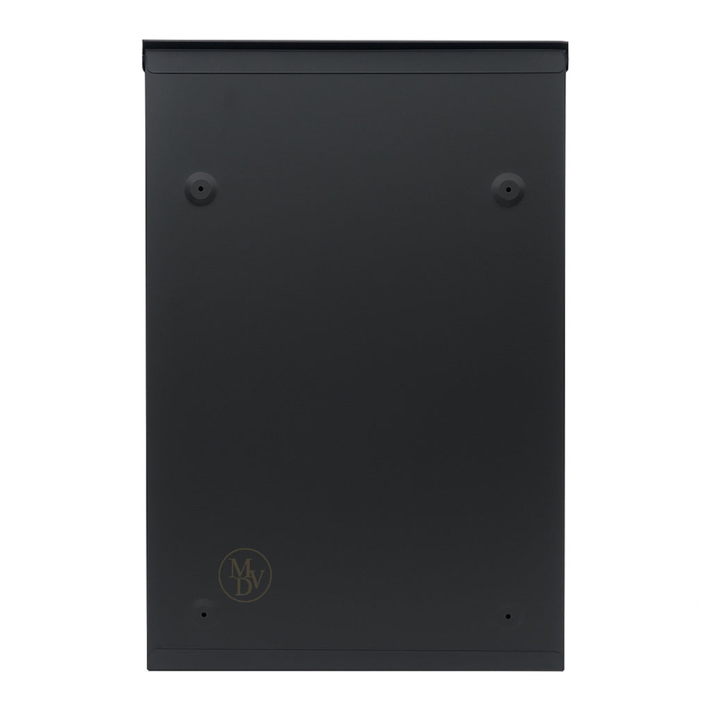 Modovo Black Wall Mounted Post Box | Lockable Weatherproof Mailbox with Viewing Windows