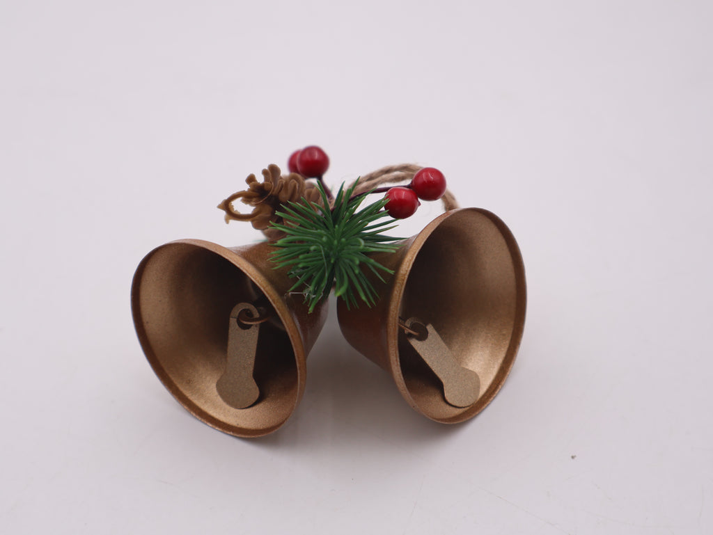 MODOVO Set of 8 Red & Gold Christmas Bell – Festive Metal Hanging Bells