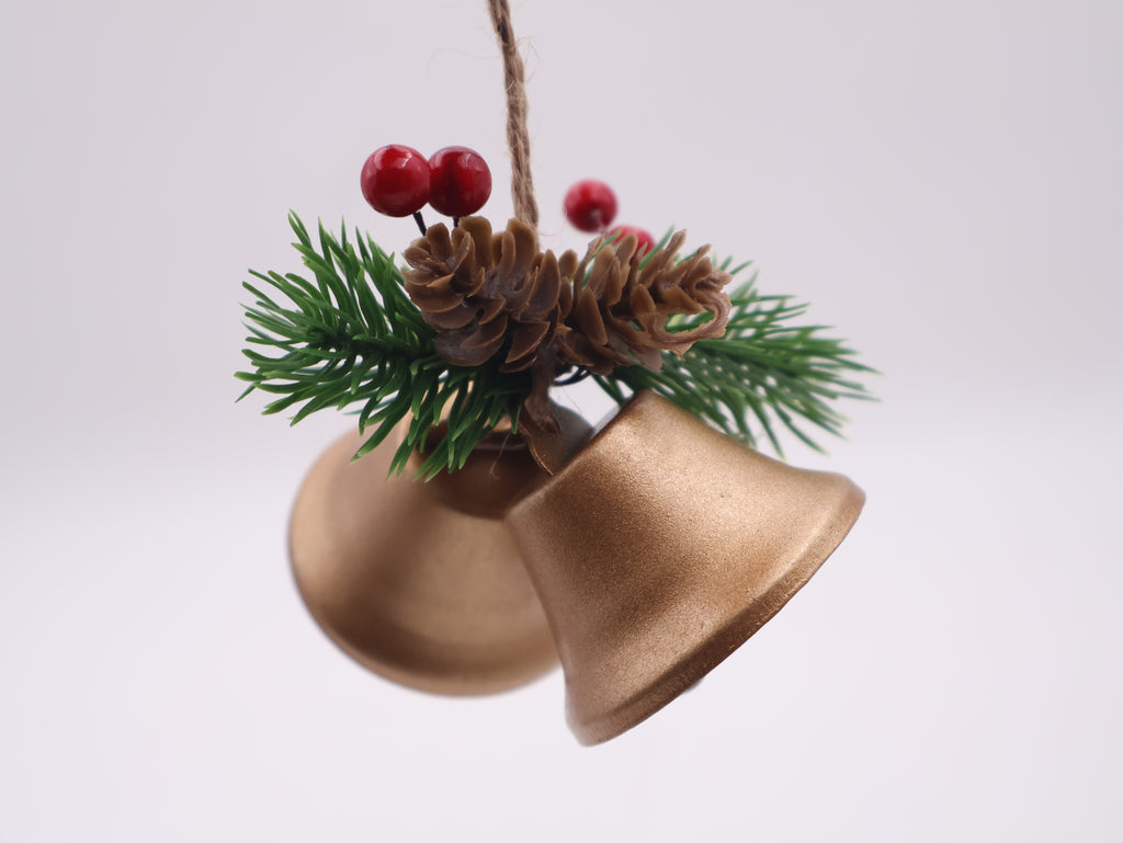 MODOVO Set of 8 Red & Gold Christmas Bell – Festive Metal Hanging Bells