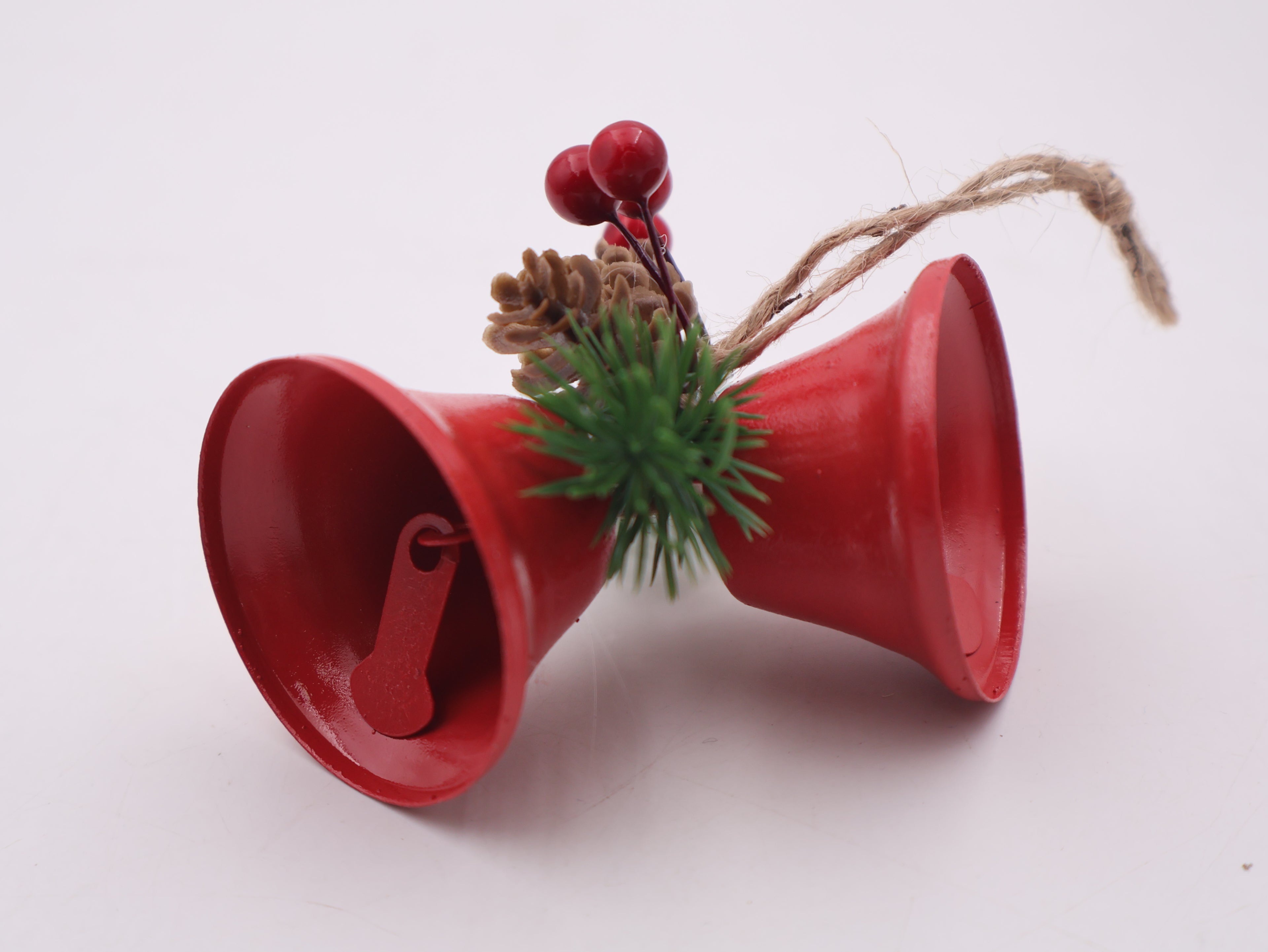 MODOVO Set of 8 Red & Gold Christmas Bell – Festive Metal Hanging Bells