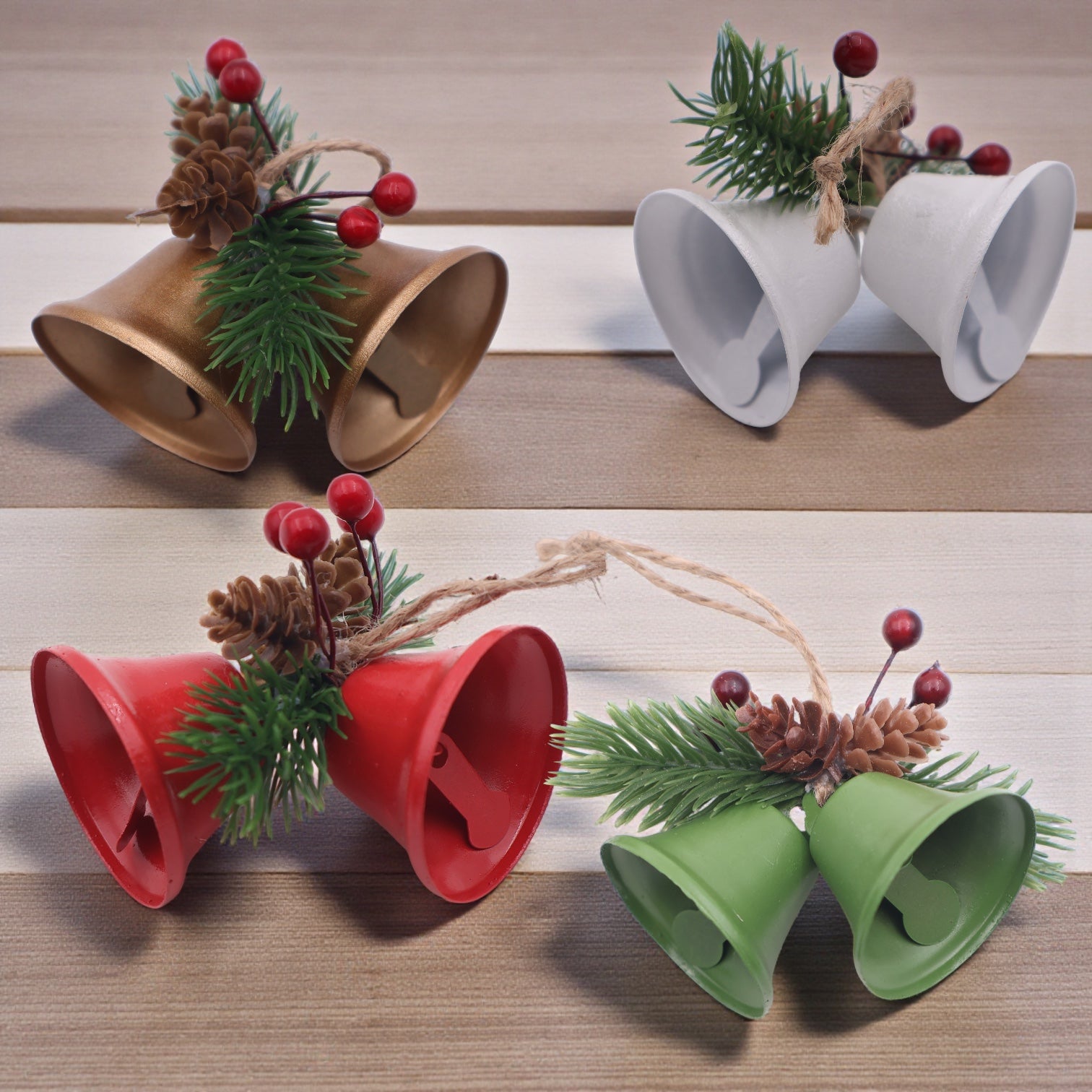 MODOVO Set of 12 Christmas Bell Ornament – Iron PVC-Coated Festive Hanging Décor